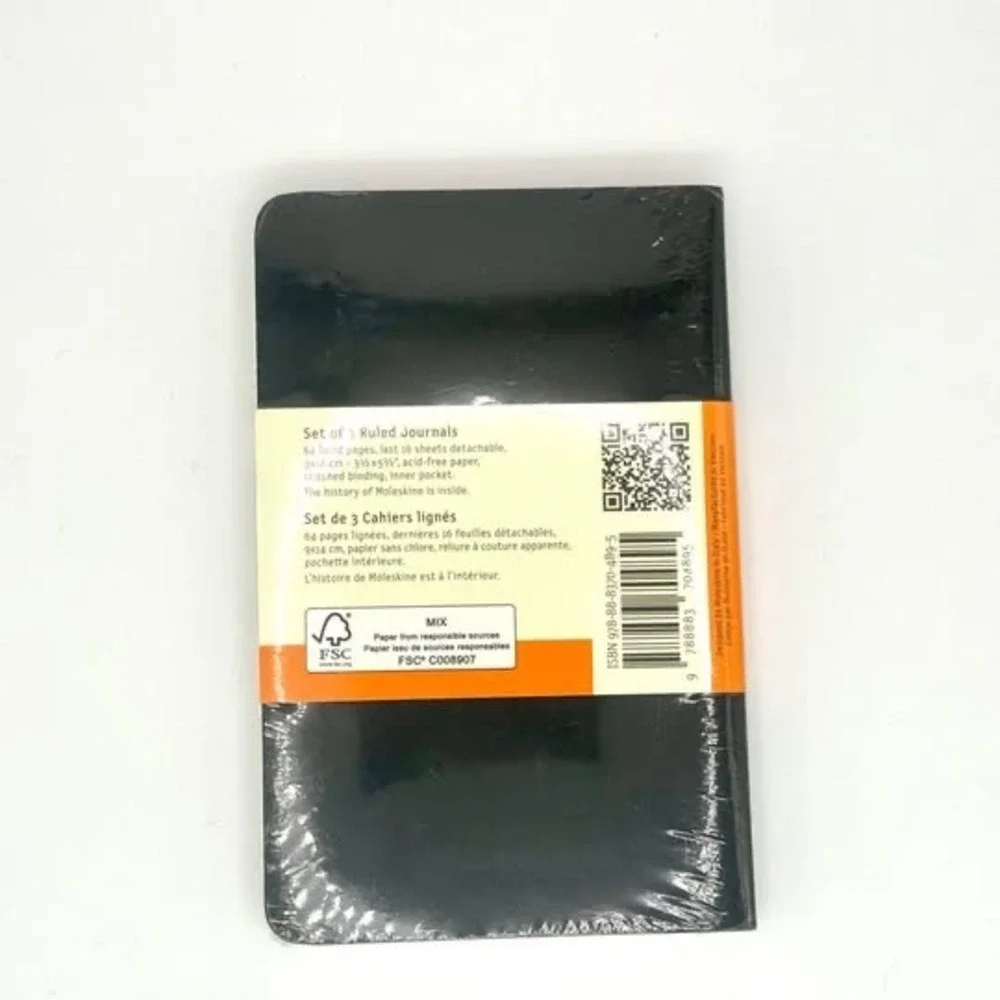 Moleskine Cahier Collection Ruled Journals Set of 3 Black Pocket Size New Sealed
